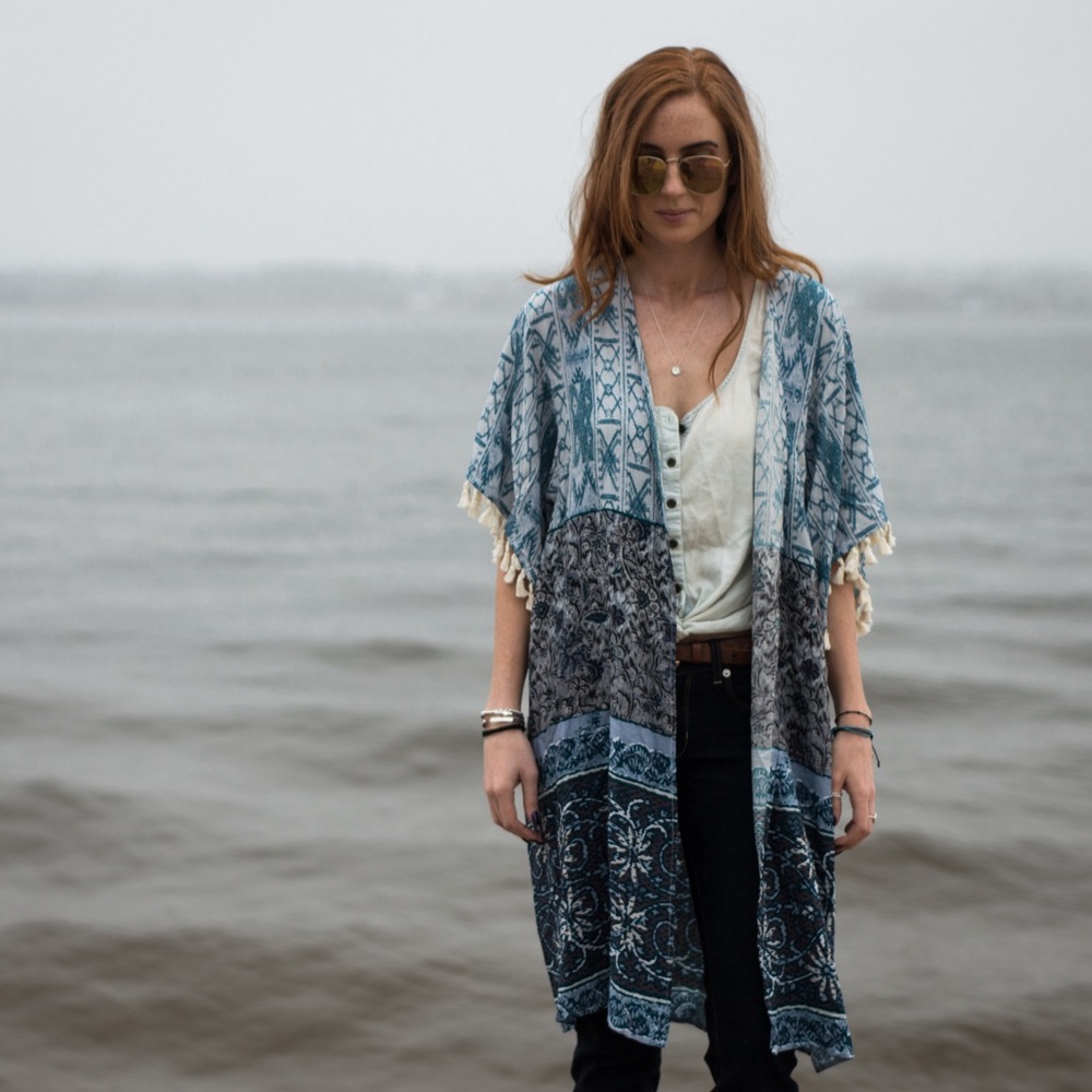 Boho beach kimono